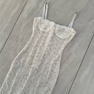Posh Lace Maxi Dress - Cream